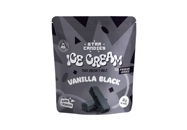 Freeze-dried black vanilla ice cream STAR CANDIES, 16 g