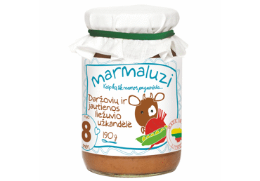 Daržovių ir jautienos liežuvio užkandėlė MARMALUZI, nuo 8 mėn., 190 g