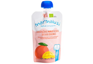 Ekologiškas mangų desertas MARMALUZI su chia sėklomis 8+ mėn., 90 g