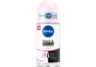 NIVEA BLACK&WHITE CLEAR rutulinis antiperspirantas moterims, 50 ml
