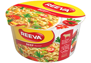 Makaronai indelyje REEVA, jautienos skonio, 75 g