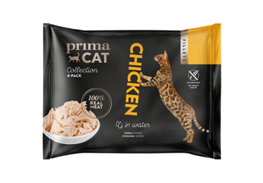 Konservuotas kačių ėdalas PRIMACAT, vištienos filė, 200 g