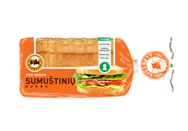 GARDĖSIO visų grūdo dalių SUMUŠTINIŲ duona, 500 g