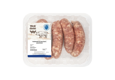 Šviežios kiaulienos storosios dešrelės WELL DONE, 400 g