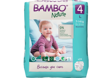 Sauskelnės BAMBO NATURE 4 (7-14 kg), 24 vnt.