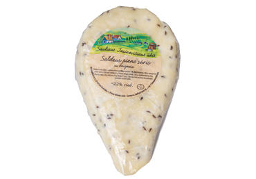 S. JASINEVIČIAUS saldaus pieno sūris su kmynais, 22 % rieb., 1 kg