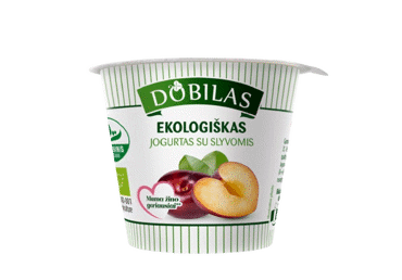 Ekologiškas jogurtas su slyvomis DOBILAS, 3,1 % rieb., 125 g