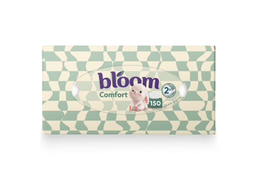 Kosmetinės servetėlės BLOOM COMFORT, 2 sluoksnių, 150 vnt.