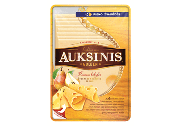 AUKSINIS fermentinis sūris (riekelės), 45 % rieb. s. m., 150 g