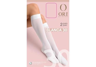 Moteriškos puskojinės ORI BLANCA 30 den, white