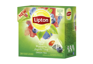 Žalioji arbata LIPTON su mėlynėmis ir ožerškio uogomis, 28 g
