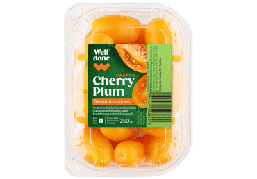 Smulkiavaisiai WELL DONE slyviniai oranžiniai pomidorai, 250 g
