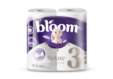 Pop. rankšluosčiai BLOOM DELUXE, 2 rit., 3 sluoksn.,100 lap., 2 vnt.