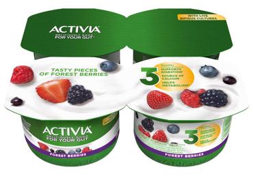 Jogurtas su miško uogomis ACTIVIA, 4 x 120 g, 2,9 % rieb., 480 g