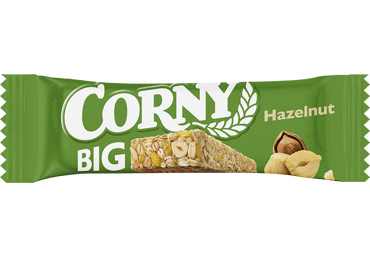 Javainių batonėlis CORNY BIG su lazdynų riešutais, 50 g