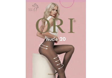 Moteriškos pėdkelnės ORI NUDE 20 den, 4 dydis, nero