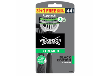 Vyr. vienkartiniai skustuvai WILKINSON XTREME3BLACK, 4 vnt., 4 vnt.