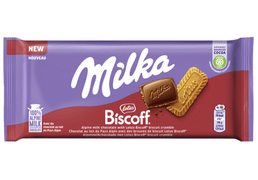 Pieninis šokoladas MILKA BISCOFF, 90 g