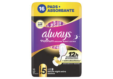 Higieniniai paketai ALWAYS Platinum Secure Night Extra, S5, 16 vnt.