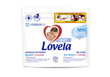 Skalbiamosios kapsulės LOVELA BABY baltiems ir spalv. skalb., 11 vnt.