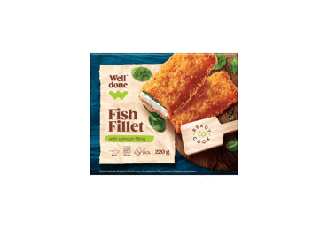 Pollock fillet WELL DONE with spinach sauce, 220 g