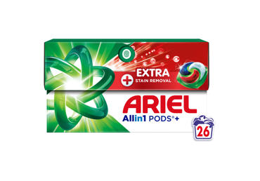 Skalbimo kapsulės ARIEL Extra Clean, 26 skalb.