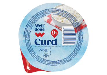 Pusriebė varškė WELL DONE, 9 % rieb., 275 g
