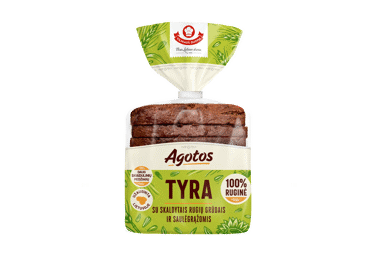 AGOTOS TYRA juoda duona su rugių branduoliais, saulėgrąžomis, 340 g