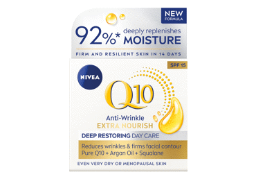 NIVEA Q10 ANTI-WRINKLE EXTRA NOURISH ГЛУБОКО ВОССТАНАВЛИВАЮЩИЙ ДНЕВНОЙ КРЕМ С SPF15, 50 мл