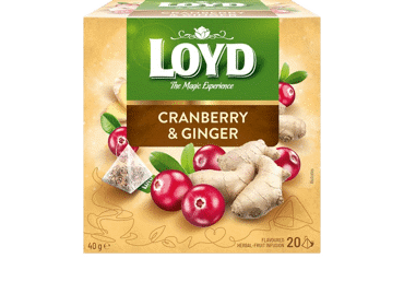 Vaisinė arbata LOYD, spanguolių ir imbierų skonio, 40 g