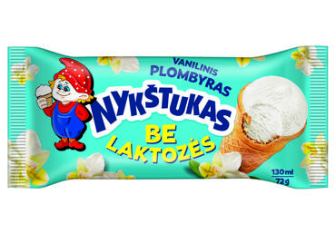 Vaniliniai plombyriniai ledai NYKŠTUKAS be laktozės, 74 g