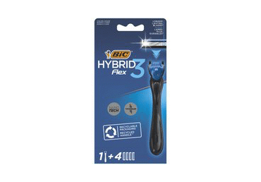 Vyriškas sisteminis skustuvas BIC FLEX3EASY HYBRID, 4 galv., 1 vnt.