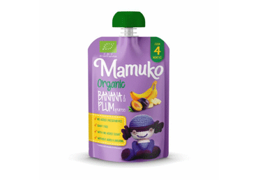 Ekologiška bananų ir slyvų MAMUKO tyrelė nuo 4 mėn., 100 g