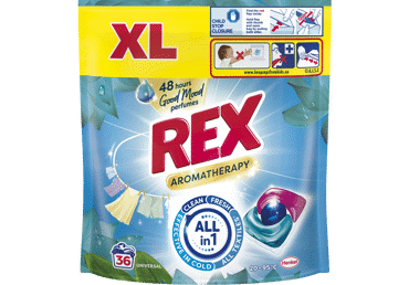Skalbiamosios kapsulės REX POWER CAPS AROMATHERAPY WHITE, 36 vnt.