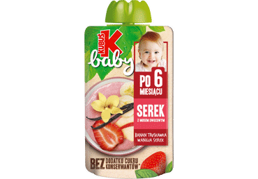 Apple and strawberry puree with cottage cheese, Kubuš baby, 100 g