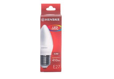 LED lemputė HENSKE, C37, E27, 4,9 W, 410 lm, 1 vnt.