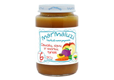 Яблочно-сливово-морковное пюре MARMALUZI (с 6 месяцев), 190 г