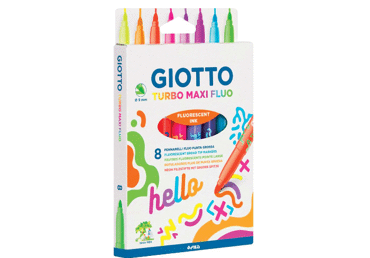Flomasteriai GIOTTO TURBO MAXI FLUO, 8 vnt., 8 vnt.