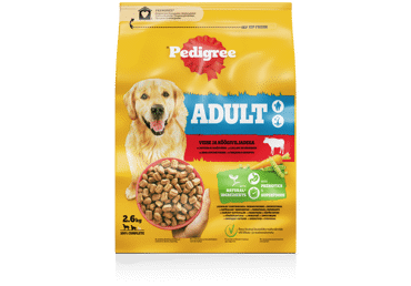 Sausas šunų ėdalas PEDIGREE su jautiena ir paukštiena, 2.6 kg