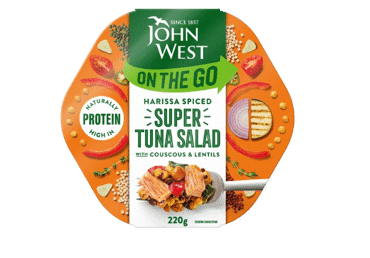 Острый салат с тунцом JOHN WEST с кус-кусом и чечевицей, 220 г