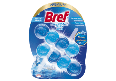 WC valiklis-gaiviklis BREF BRILLIANT GEL ARCTIC OCEAN, 84 g