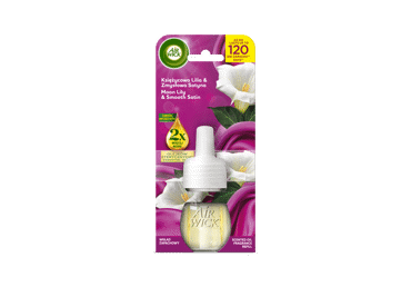 Elektrinis kištukinis oro gaiviklis „Air Wick“, glotnaus satino ir mėnesienos lelijų kvapo, 19 ml