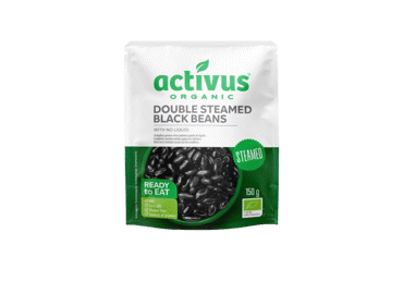 Ekologiškos juodosios pupelės be skysčio ACTIVUS, 150 g