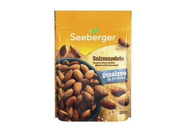 Sūdyti skrudinti migdolai SEEBERGER, 150 g