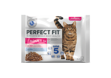 Canned cat food PERFECT FIT with fish and vegetables, 340 g