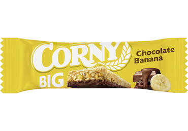 Злаковый батончик CORNY BIG с бананами и молочным шоколадом, 50 г