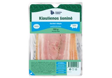 Hot smoked sliced KLAIPĖDOS pork bacon, a. r., 130 g