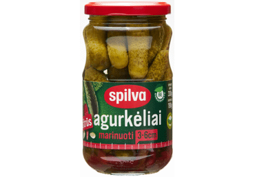 Marinuoti aštrūs agurkėliai SPILVA, 330 g