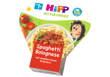 Ekologiški spagečiai HIPP su Bolonijios padažu (nuo 12 mėn.), 250 ml