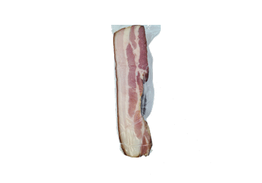 Karštai rūkyta KUNIONIŲ kiaulienos šoninė su priesk., a. r., 1 kg